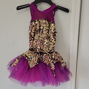 Kids Purple Sequin Tutu Dance Costume